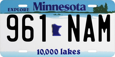 MN license plate 961NAM