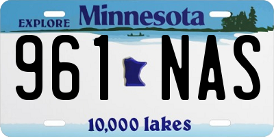 MN license plate 961NAS