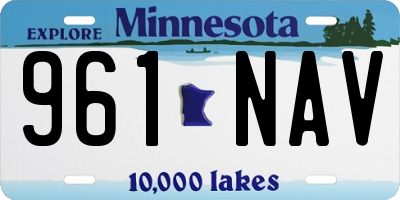 MN license plate 961NAV