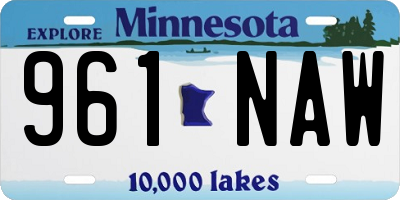 MN license plate 961NAW