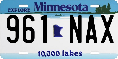 MN license plate 961NAX