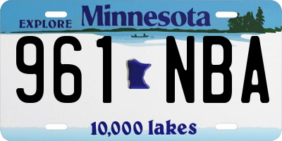 MN license plate 961NBA