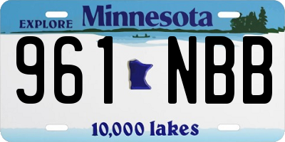 MN license plate 961NBB