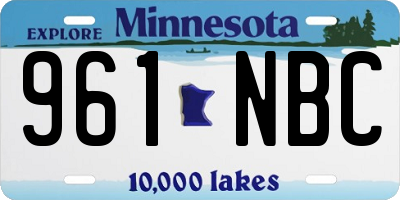 MN license plate 961NBC