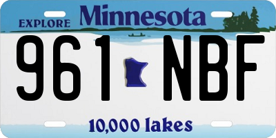 MN license plate 961NBF