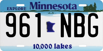 MN license plate 961NBG