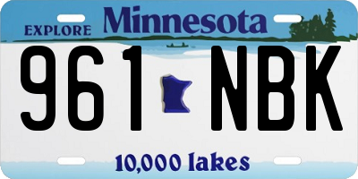 MN license plate 961NBK