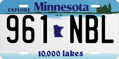 MN license plate 961NBL