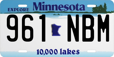 MN license plate 961NBM