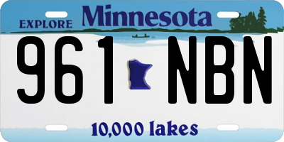 MN license plate 961NBN