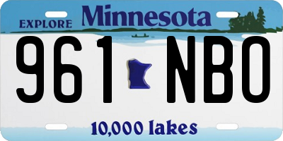 MN license plate 961NBO