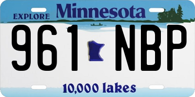 MN license plate 961NBP