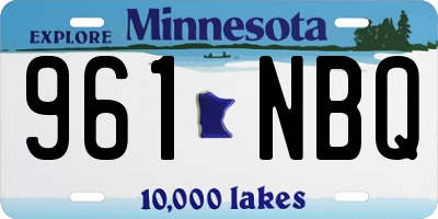 MN license plate 961NBQ