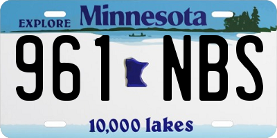 MN license plate 961NBS
