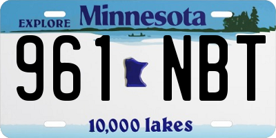 MN license plate 961NBT