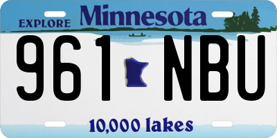 MN license plate 961NBU