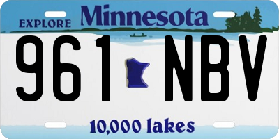 MN license plate 961NBV