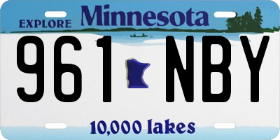 MN license plate 961NBY