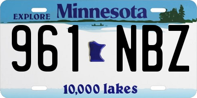 MN license plate 961NBZ