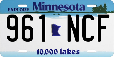 MN license plate 961NCF