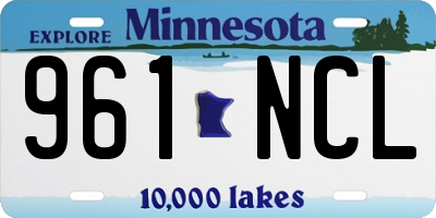 MN license plate 961NCL