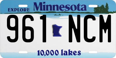 MN license plate 961NCM