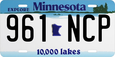 MN license plate 961NCP