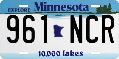 MN license plate 961NCR