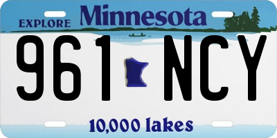 MN license plate 961NCY