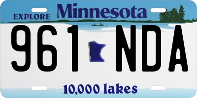 MN license plate 961NDA