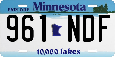 MN license plate 961NDF
