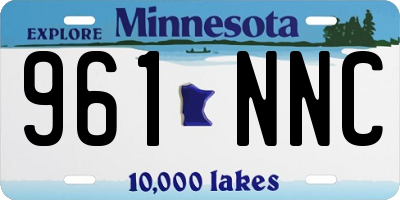 MN license plate 961NNC