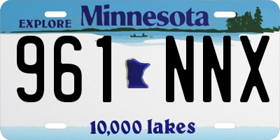MN license plate 961NNX