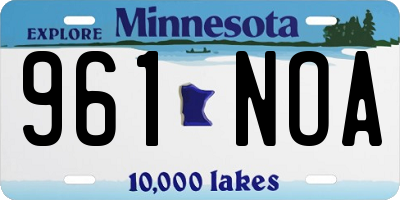 MN license plate 961NOA