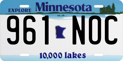 MN license plate 961NOC