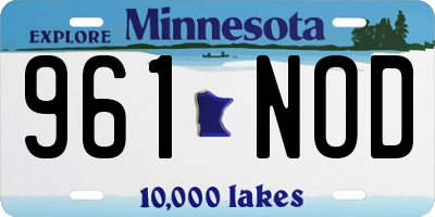 MN license plate 961NOD
