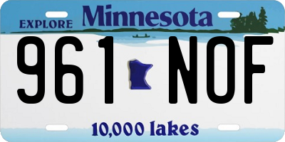 MN license plate 961NOF