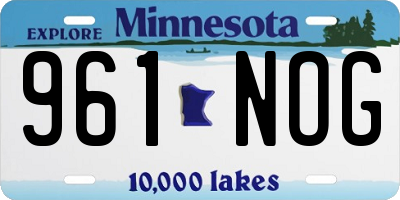 MN license plate 961NOG