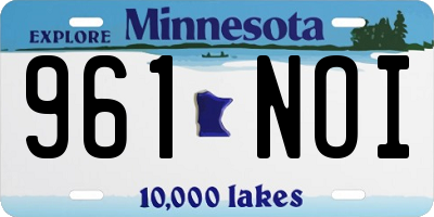 MN license plate 961NOI