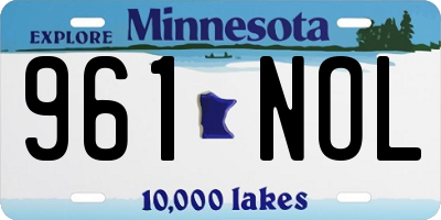 MN license plate 961NOL