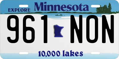 MN license plate 961NON