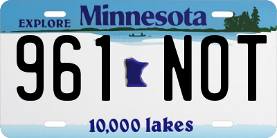 MN license plate 961NOT