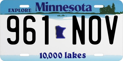 MN license plate 961NOV