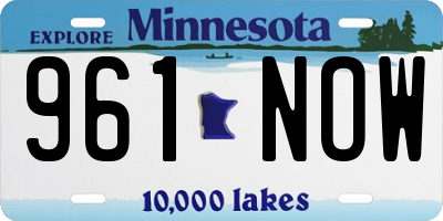 MN license plate 961NOW