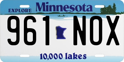 MN license plate 961NOX
