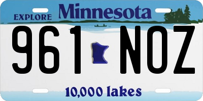 MN license plate 961NOZ
