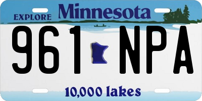 MN license plate 961NPA