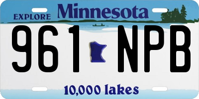 MN license plate 961NPB