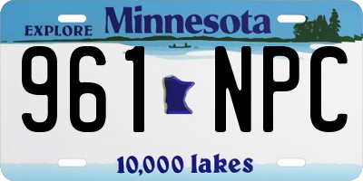 MN license plate 961NPC