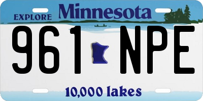 MN license plate 961NPE
